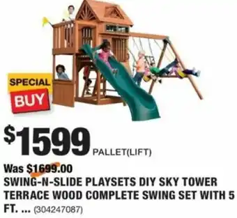 The Home Depot Swing-N-Slide Playsets DIY Sky Tower Terrace Wood Complete Swing Set offer