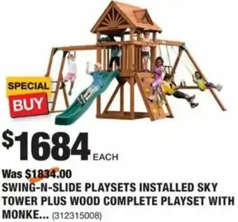 The Home Depot Swing-N-Slide Playsets Installed Sky Tower Plus Wood Complete Playset With Monkey Bars offer