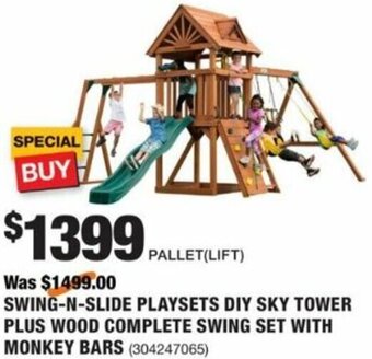 The Home Depot Swing-N-Slide Playsets DIY Sky Tower Plus Wood Complete Swing Set With Monkey Bars offer