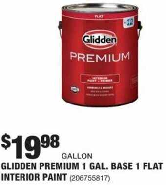 The Home Depot Glidden Premium 1 Gal. Base 1 Flat Interior Paint offer