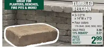 Menards 3-1/2 x 14 Autumn Blend Tumbled Large Belgian Wall Block offer