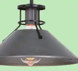 Menards Patriot Lighting Ashtyn Matte Black & Charcoal Patina 1-Light Mini Pendant offer