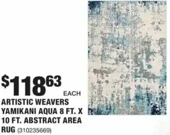 The Home Depot Artistic Weavers Yamikani Aqua 8 Ft. X 10 Ft. Abstract Area Rug offer