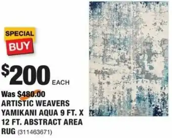 The Home Depot Artistic Weavers Yamikani Aqua 9 Ft. X 12 Ft. Abstract Area Rug offer