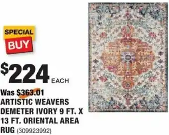 The Home Depot Artistic Weavers Demeter Ivory 9 Ft. X 13 Ft. Oriental Area Rug offer