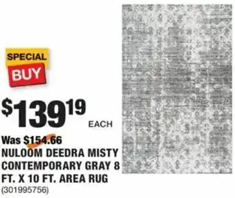 The Home Depot Nuloom Deedra Mistry Contemporary Gray 8 Ft. X 10 Ft. Area Rug offer