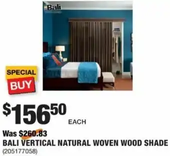The Home Depot Bali Vertical Natural Woven Wood Shade offer