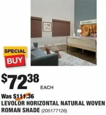 The Home Depot Levolor Horizontal Natural Woven Roman Shade offer