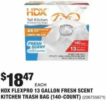 The Home Depot HDX Flexpro 13 Gallon Fresh Scent Kitchen Trash Bag offer