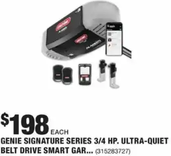 The Home Depot Genie Signature Series 3/4 HP. Ultra-Quiet Belt Drie Smart offer