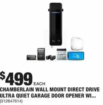 The Home Depot Chamberlain Wall Mount Direct Drive Ultra Quiet Garage Opener offer