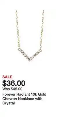 Kohl's Forever Radiant 10k Gold Chevron Necklace with Crystal offer