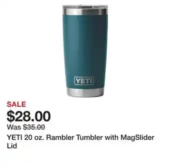 Dick's Sporting Goods YETI 20 oz. Rambler Tumbler with MagSlider Lid offer