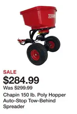 Tractor Supply Company Chapin 150 lb. Poly Hopper Auto-Stop Tow-Behind Spreader offer