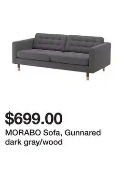 Ikea MORABO Sofa, Gunnared dark gray/wood offer