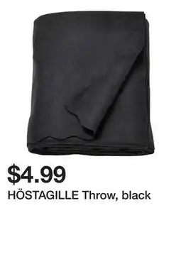 Ikea HÖSTAGILLE Throw, black offer