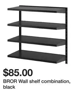 Ikea BROR Wall shelf combination, black offer