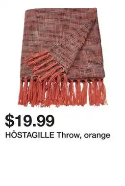 Ikea HÖSTAGILLE Throw, orange offer