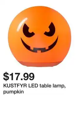 Ikea KUSTFYR LED table lamp, pumpkin offer