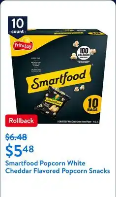 Walmart Smartfood Popcorn White Cheddar Flavored Popcorn Snacks offer