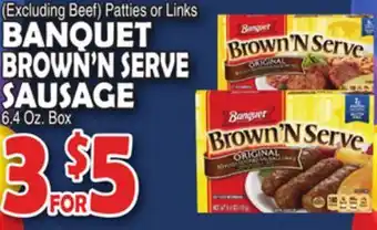 Bravo Supermarkets BANQUET BROWN'N SERVE SAUSAGE offer