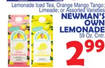 Bravo Supermarkets NEWMAN'S OWN LEMONADE offer