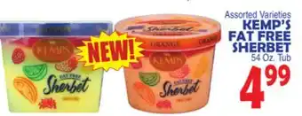 Bravo Supermarkets KEMP'S FAT FREE SHERBET offer