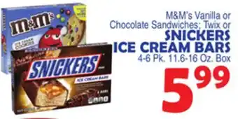 Bravo Supermarkets SNICKERS ICE CREAM BARS offer