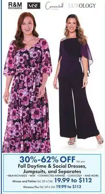 Boscov's Fall Daytime & Social Dresses, Jumpsuits, and Separates offer