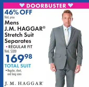 Boscov's Mens J. M. HAGGAR Stretch Suit Separates offer