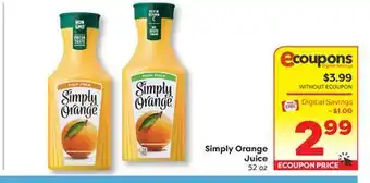 Weis Markets Simply Orange Juice offer