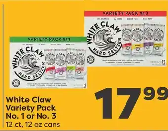 Weis Markets White Claw Variety Pack No. 1 or No. 3 offer