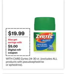 CVS Zyrtec 24-30 ct offer