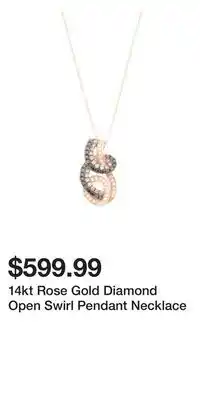 TJ Maxx 14kt Rose Gold Diamond Open Swirl Pendant Necklace offer