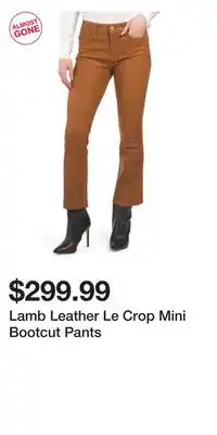 TJ Maxx Lamb Leather Le Crop Mini Bootcut Pants offer