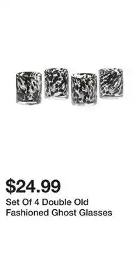 TJ Maxx Set Of 4 Double Old Fashioned Ghost Glasses offer
