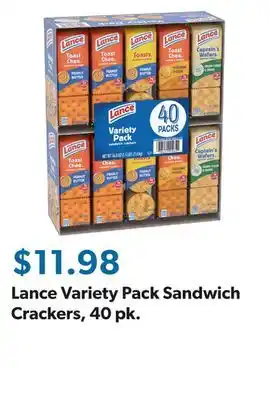 Sam's Club Lance Variety Pack Sandwich Crackers, 40 pk offer