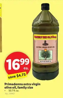Lidl Primadonna extra virgin olive oil, family size offer