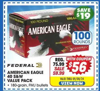 Big 5 Federal American Eagle .40 S&W 100-Round Value Pack offer