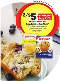 Meijer Krusteaz Muffin, Bar, Quick Bread or Cake Mixes offer