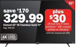 Meijer Element 65 4K Frameless Xumo TV offer
