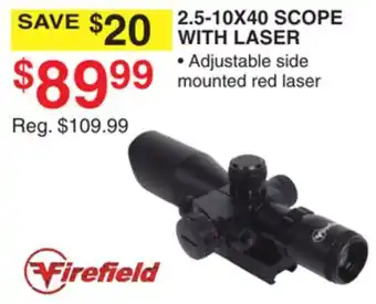 Dunham's Sports FIREFIELD 2.5-10X40 SCOPE WITH LASER offer