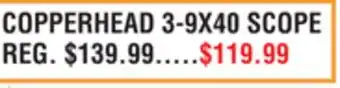 Dunham's Sports COPPERHEAD 3-9X40 SCOPE offer