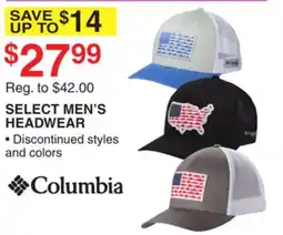 Dunham's Sports COLUMBIA SELECT MEN'S HEADWEAR offer