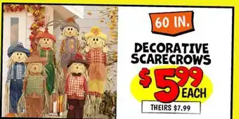 Ollie's DECORATIVE SCARECROWS offer