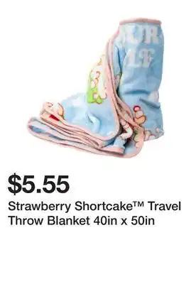 Five Below Strawberry Shortcake Travel Throw Blanket 40in x 50in offer