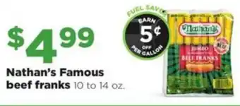 Hy-Vee Nathan's Famous beef franks offer