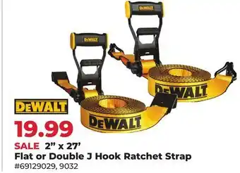 Runnings Dewalt 2 x 27' Flat or Double J Hook Ratchet Strap offer