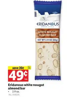 Lidl Eridanous white nougat almond bar offer