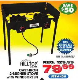 Big 5 Hilltop Gear Cast-Iron 2-Burner Stove with Windscreen offer